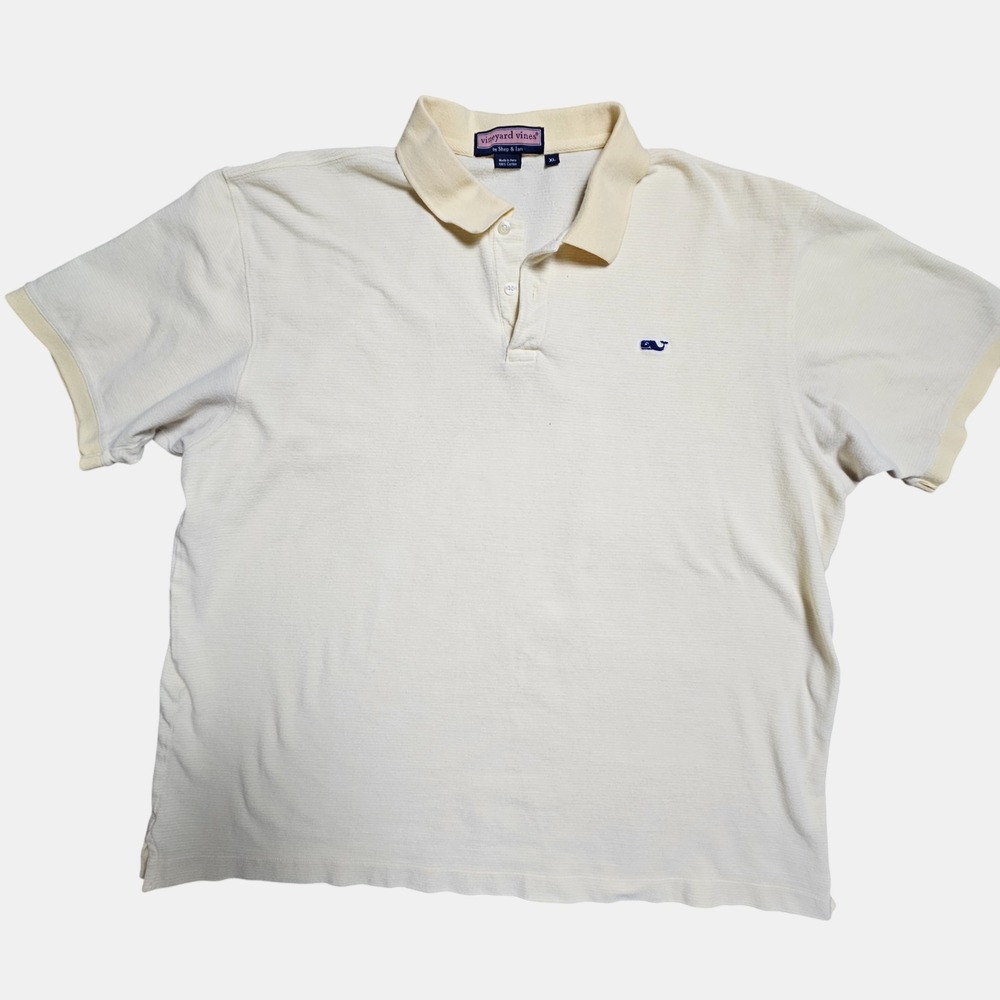 Vineyard Vines Pinstriped Polo Golf Shirt‎ XL Whale Logo Cotton Prep Coastal